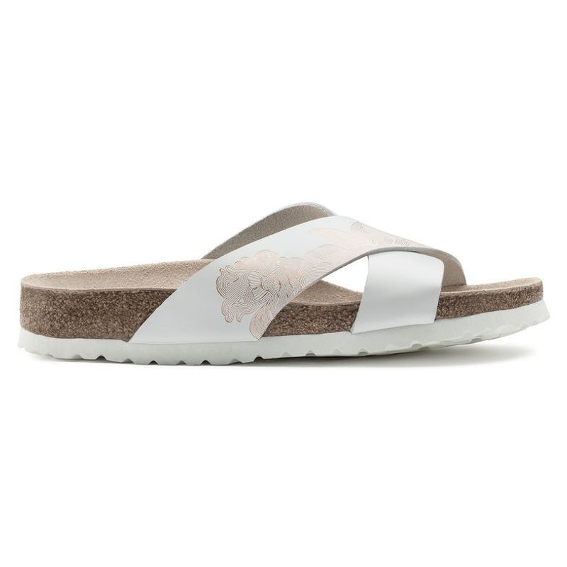 Birkenstock Papillio Daytona ornaments hvit/rosegull skinn smal