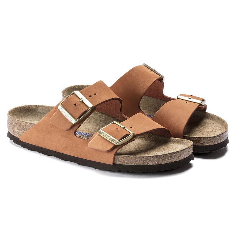Birkenstock Arizona SFB Nubuck Pecan skinn smal