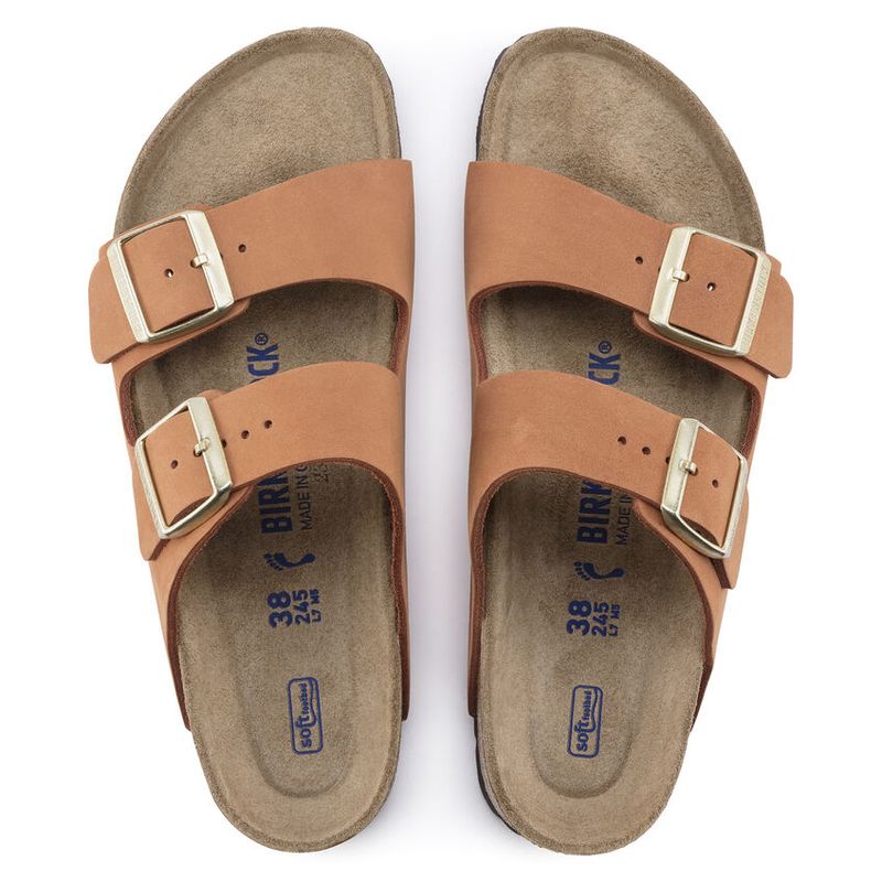 Birkenstock Arizona SFB Nubuck Pecan skinn smal