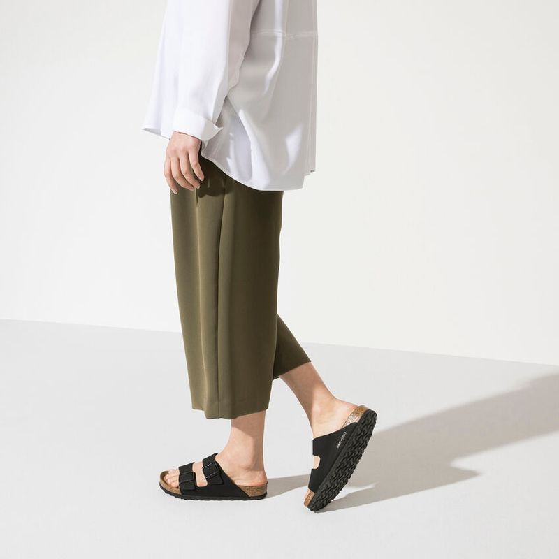 Birkenstock Arizona SFB svart nubuck skinn smal
