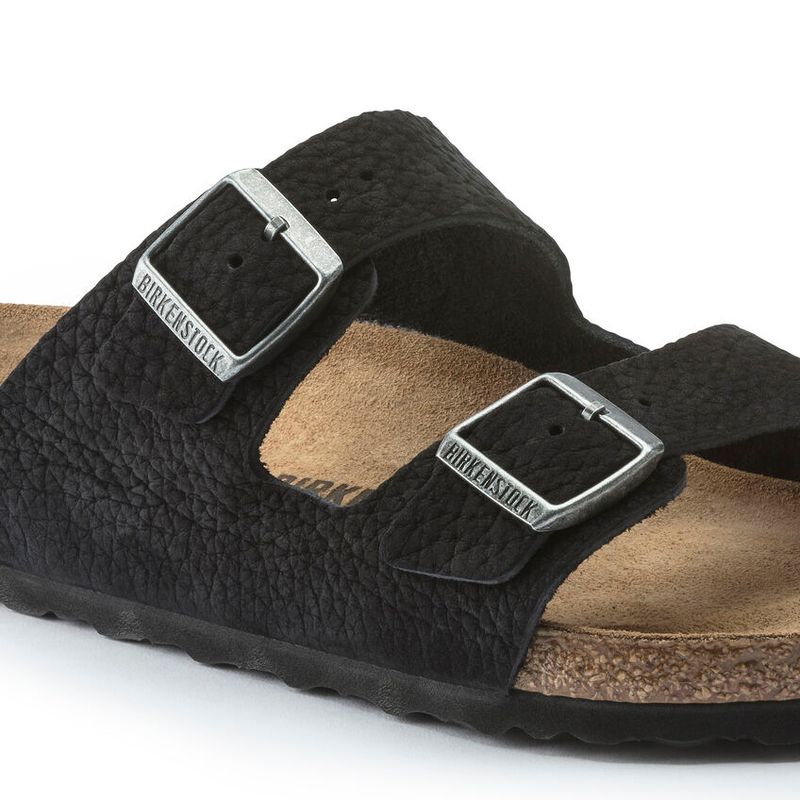 Birkenstock Arizona svart nubuck skinn normal