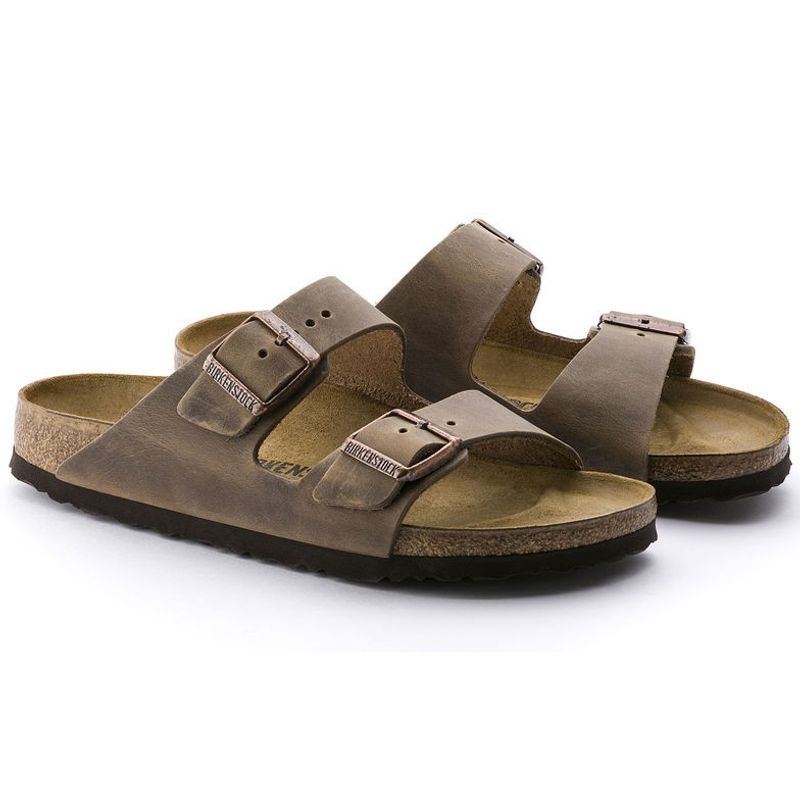 Birkenstock Arizona Tabacco oljet skinn smal