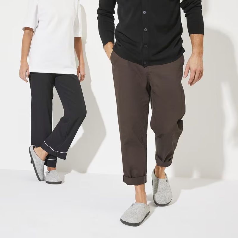 Birkenstock Zermatt Lysegrå tøffel ullfleece normal