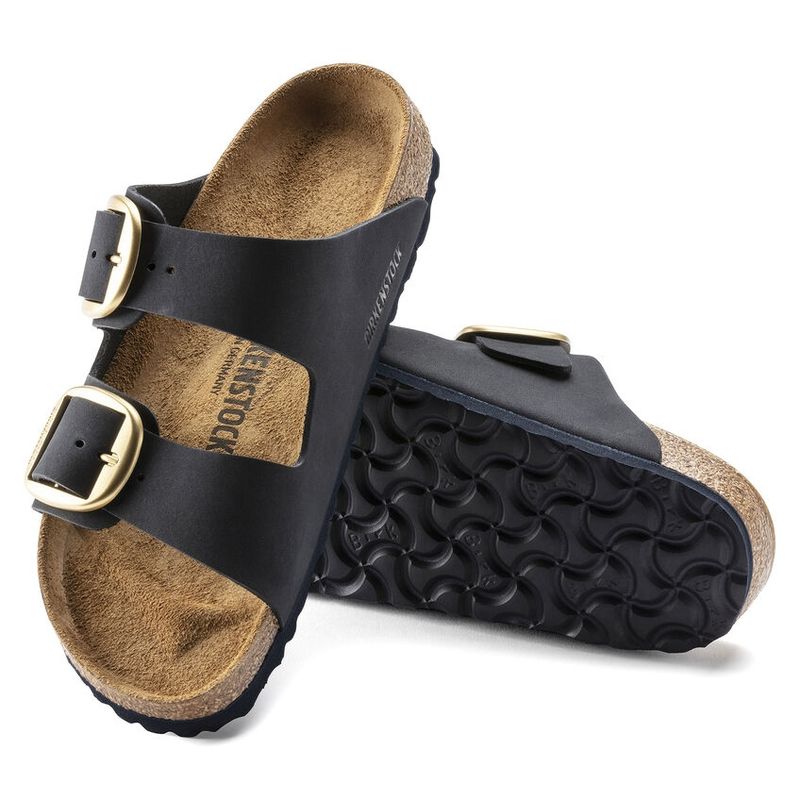 Birkenstock Arizona Big buckle blå skinn smal
