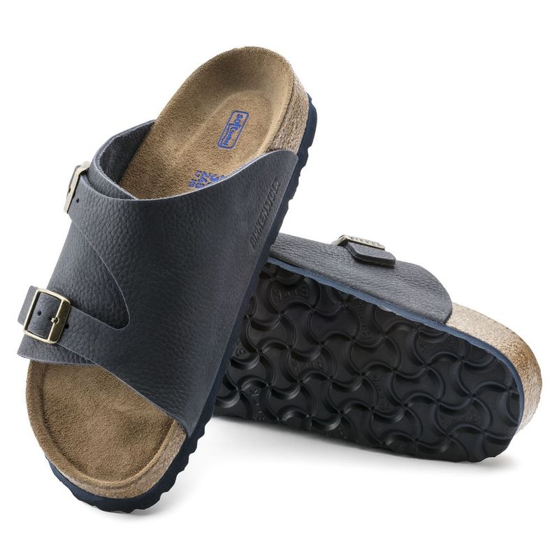 Birkenstock Zurich SFB Steer Indigo blå skinn myk normal