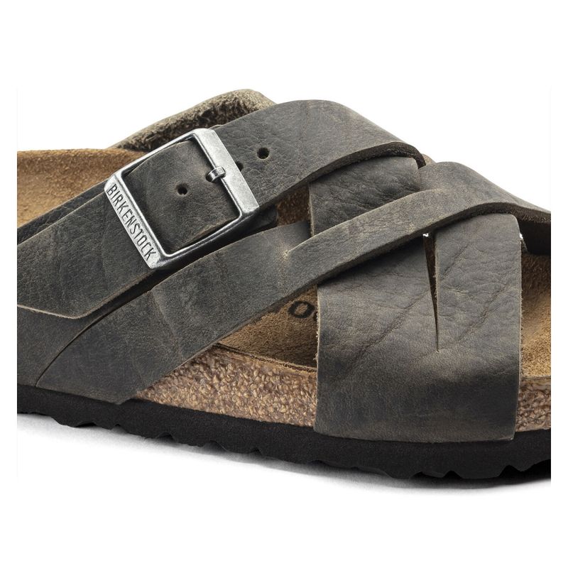 Birkenstock Lugano Faded Khaki oljet skinn normal