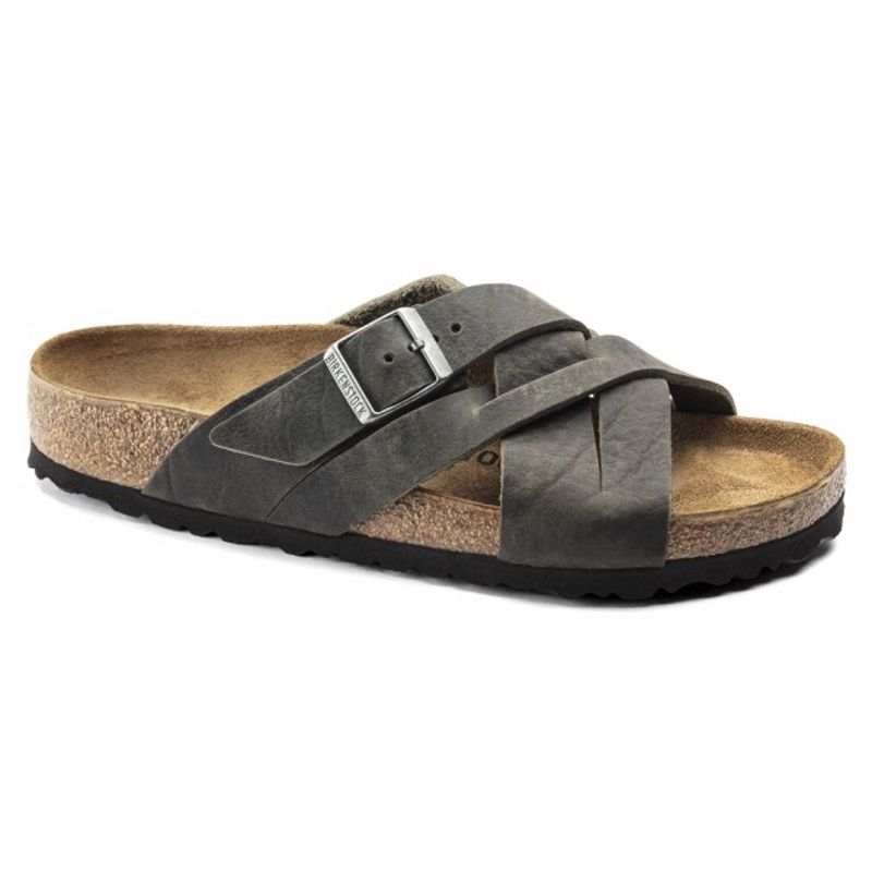 Birkenstock Lugano Faded Khaki oljet skinn normal