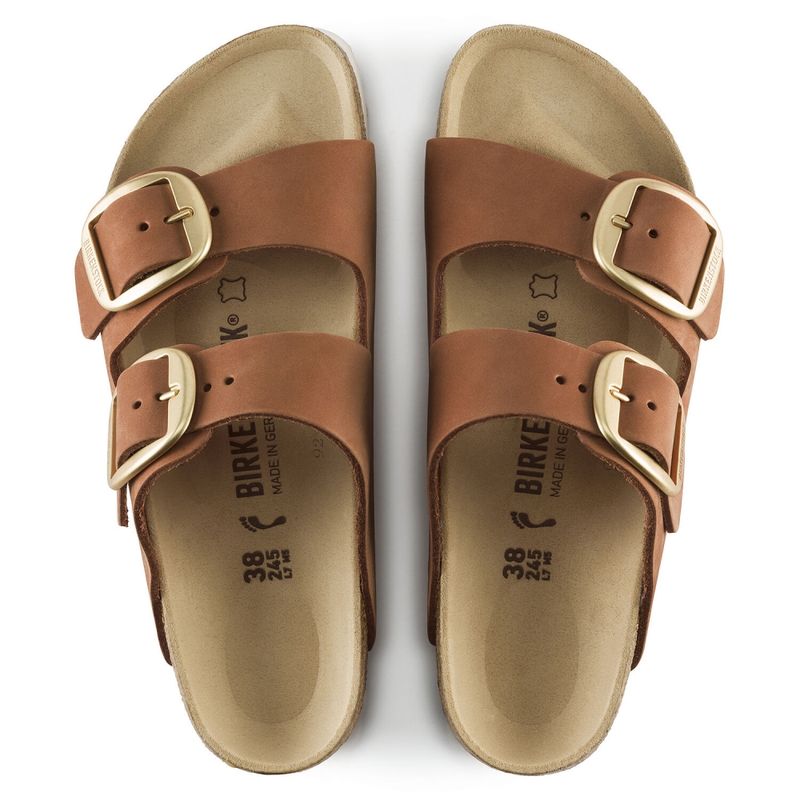 Birkenstock Arizona Big buckle brandy skinn smal