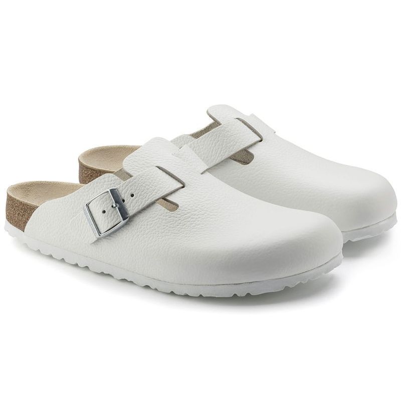 Birkenstock Boston Hvit skinn smal
