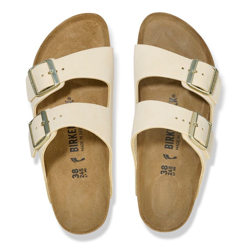 Birkenstock Arizona Ecru nubuck skinn smal