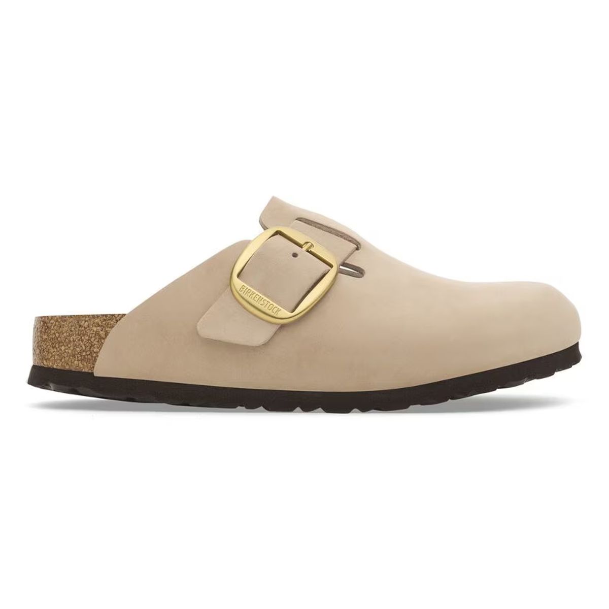 Birkenstock Boston Big Buckle Sandcastle skinn smal