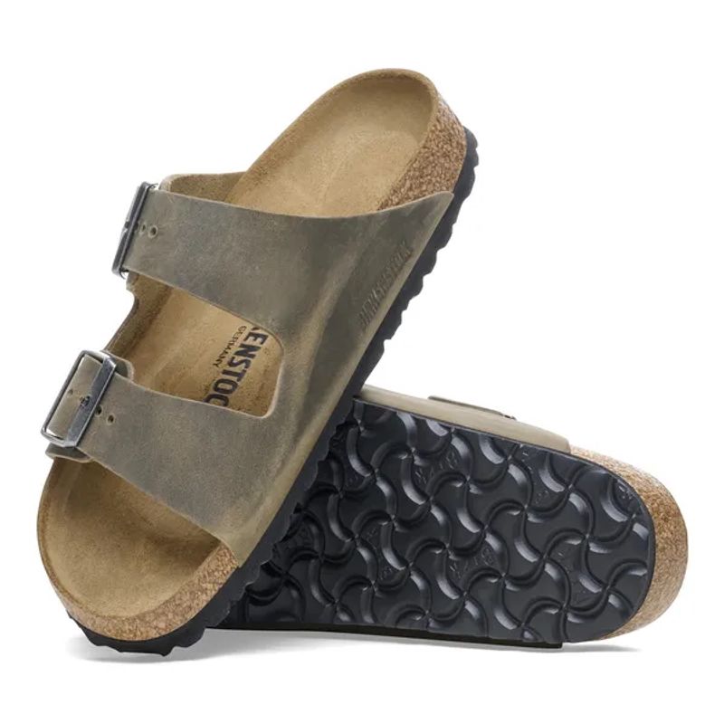 Birkenstock Arizona Faded Khaki oljet skinn normal