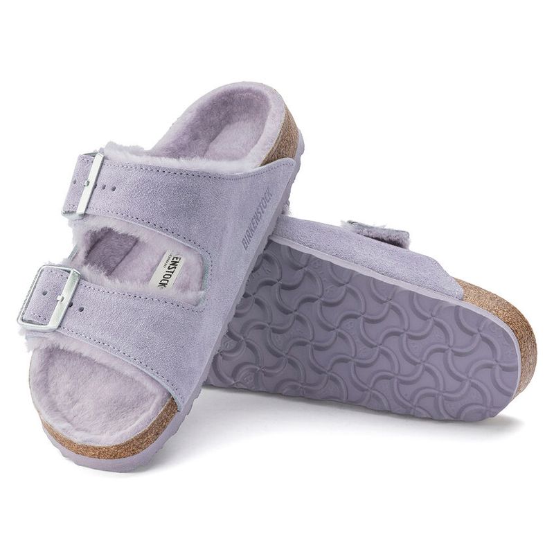 Birkenstock Arizona Shearling purple fog semsket skinn/lammeull 