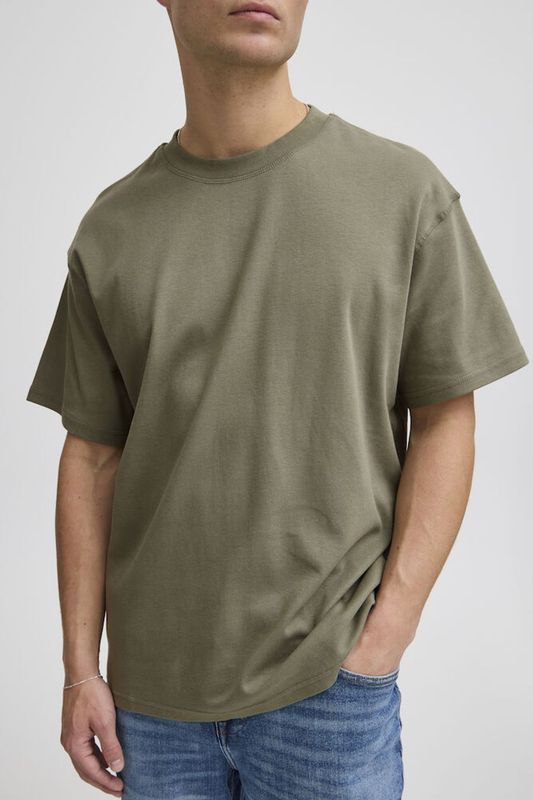 Solid T-shirt Danten bomull vetiver green