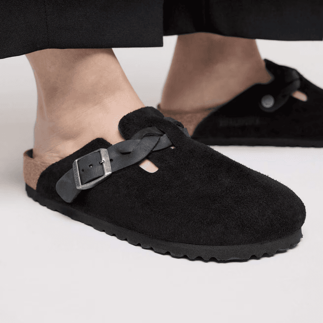 Hovedbilde Birkenstock Boston Braided Svart flettet semsket ...
