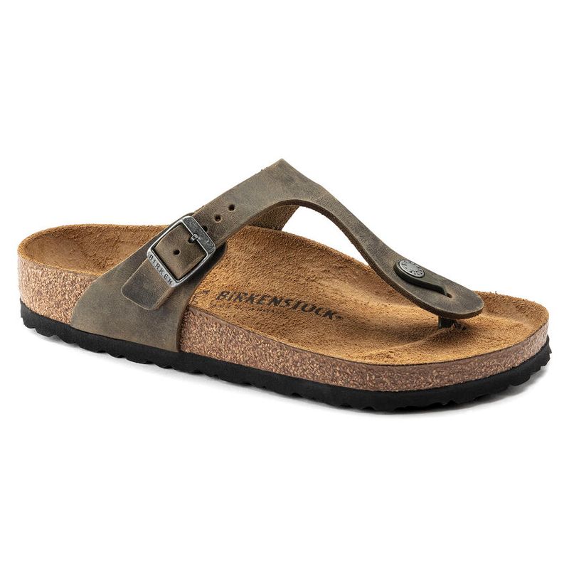 Birkenstock Gizeh Faded Khaki skinn normal