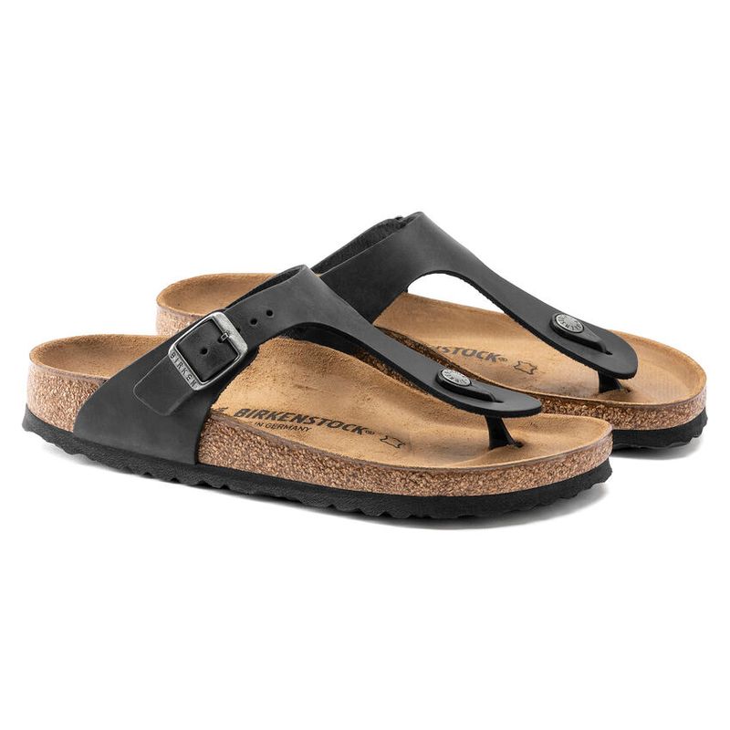 Birkenstock Gizeh Svart oljet skinn normal