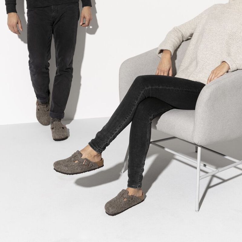 Birkenstock Boston Cacao ullfilt normal