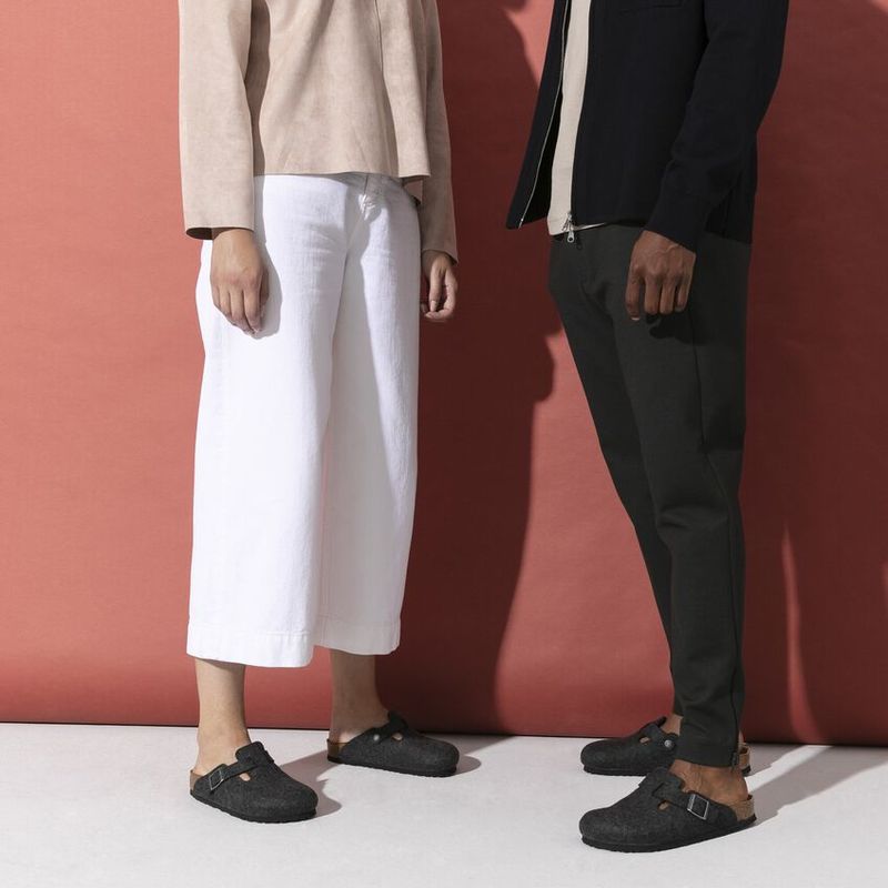 Birkenstock Boston Anthrazit ullfilt normal