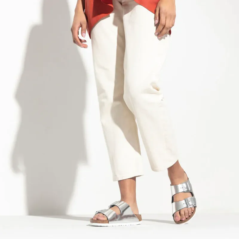 Birkenstock Arizona SFB Silver Met skinn myk - smal