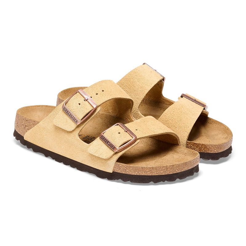 Birkenstock Arizona Latte cream semsket skinn smal myk