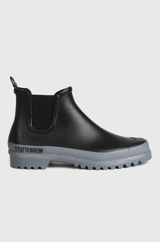 Stutterheim Chelsea Rainwalker lav svart/grå gummistøvel unisex