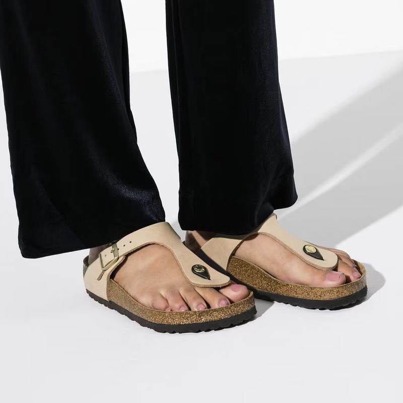 Birkenstock Gizeh SFB Sandcastle skinn normal myk