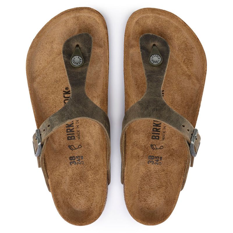 Birkenstock Gizeh Faded Khaki skinn normal