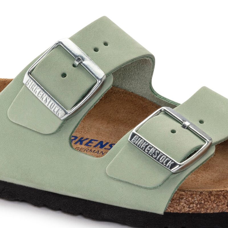 Birkenstock Arizona SFB Matcha green nubuck skinn smal myk