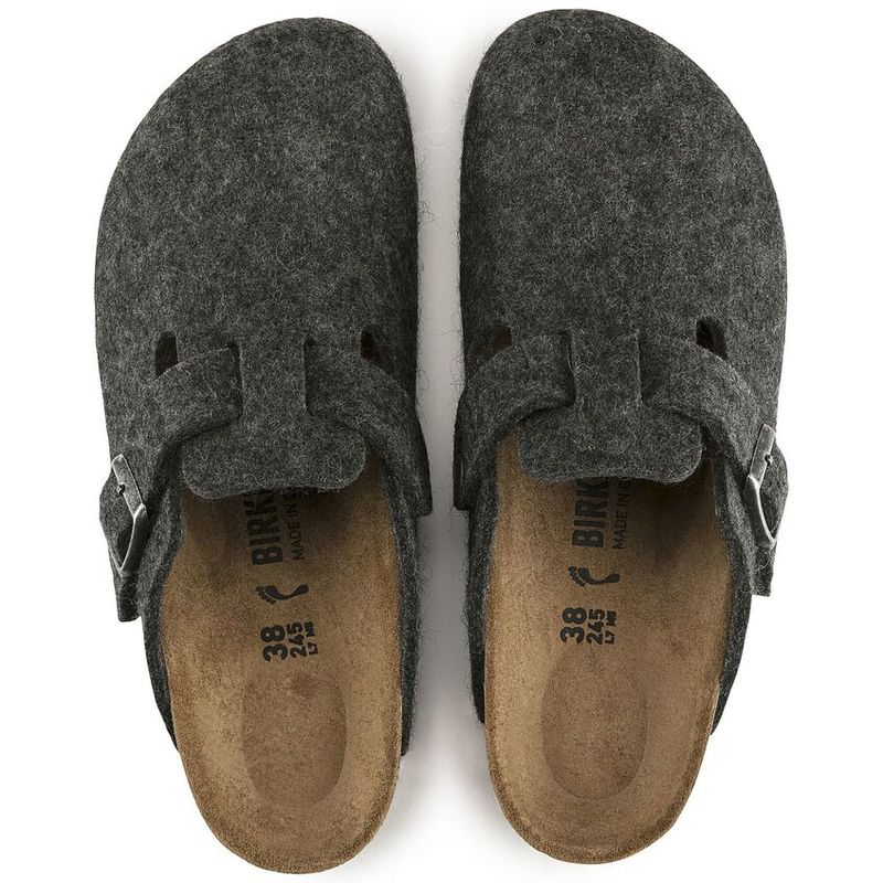Birkenstock Boston Anthrazit ullfilt normal