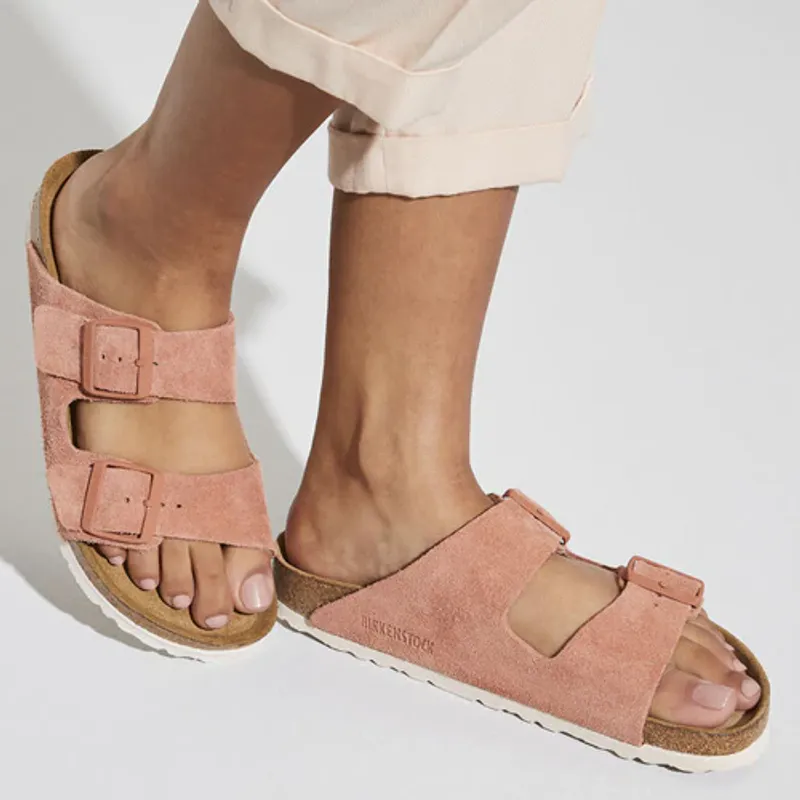 Birkenstock Arizona SFB earth red semsket skinn myk smal