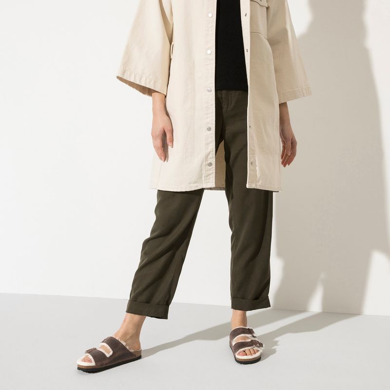 Birkenstock Arizona Shearling Habana skinn smal
