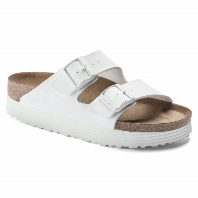 Hovedbilde Birkenstock Arizona BF hvit vegan platå smal