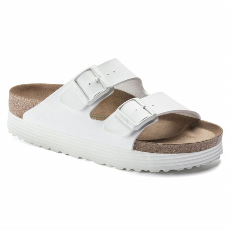 Birkenstock Arizona BF hvit vegan platå smal