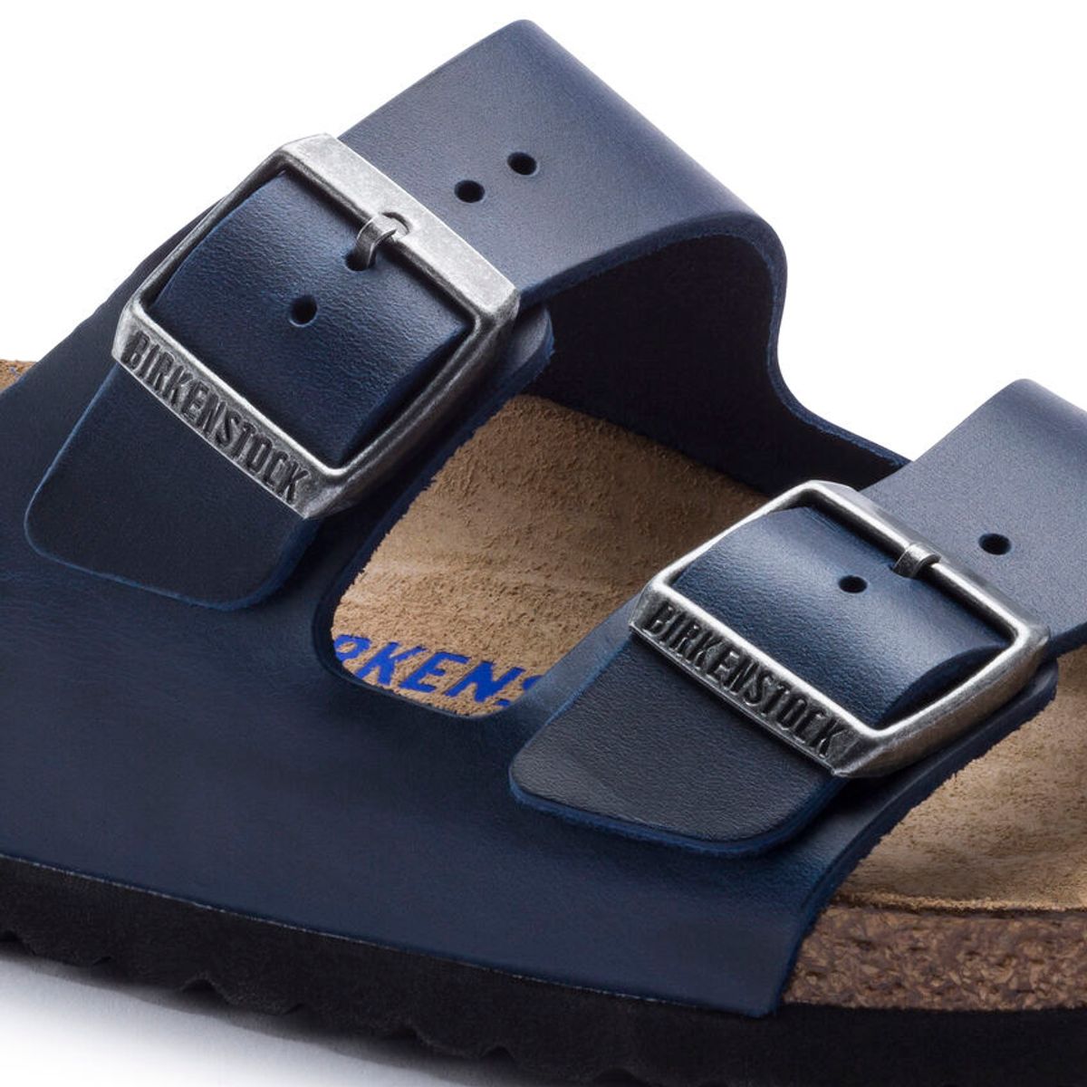 Birkenstock Arizona SFB Blå oljet skinn smal myk
