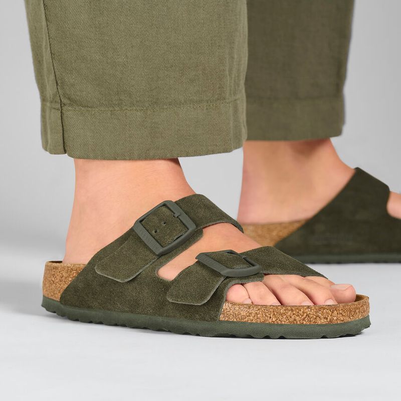 Birkenstock Arizona Thyme semsket skinn smal myk