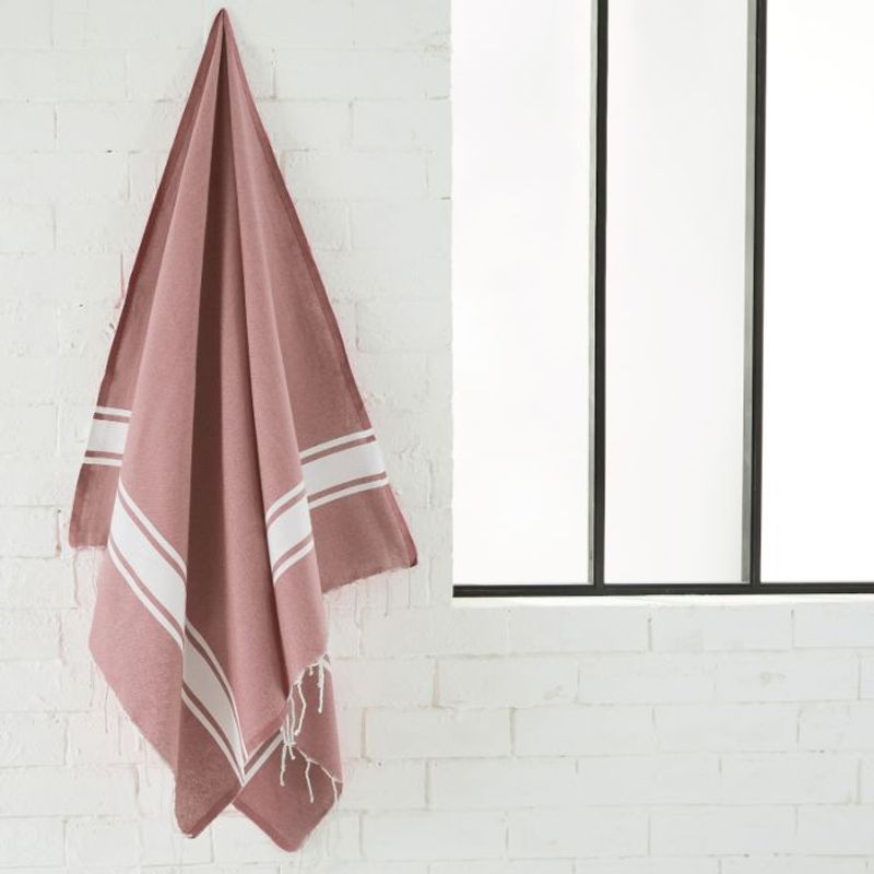 By Foutas Flat Weave håndkle powder pink