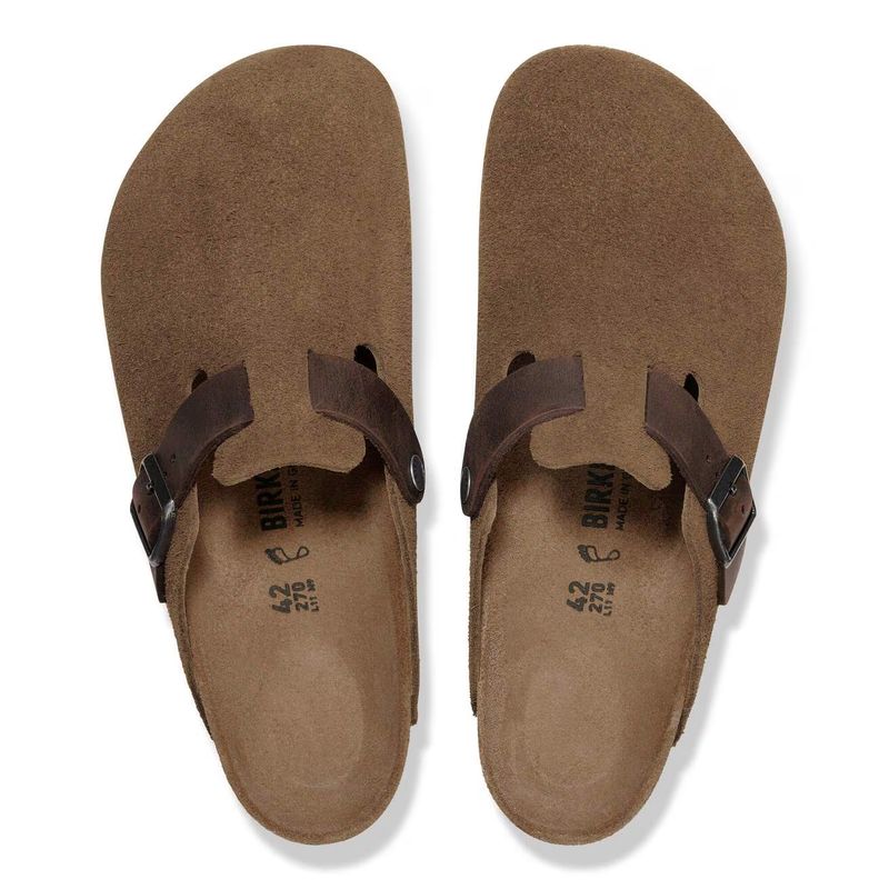Birkenstock Boston mixed dark tea- brun semsket skinn normal