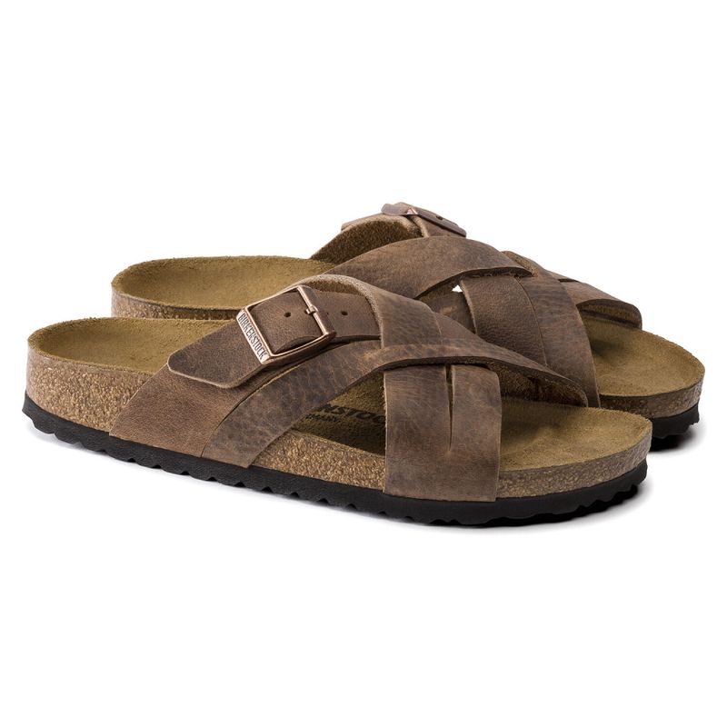 Birkenstock Lugano Camberra old tabacco skinn normal