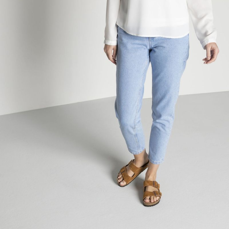 Birkenstock Arizona SFB Mink semsket skinn smal myk