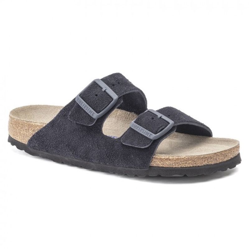 Birkenstock Arizona SFB midnight blå semsket skinn smal myk