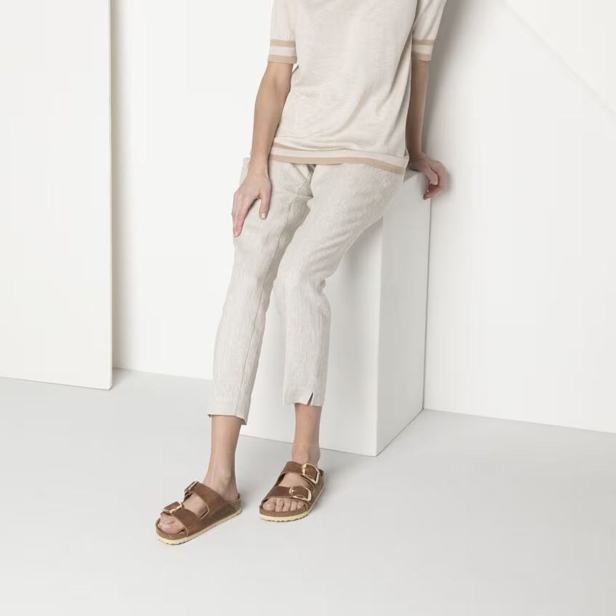 Birkenstock Arizona Big buckle cognac skinn smal
