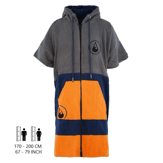 Hovedbilde Poncho håndkle Shany m zip grå/blå/oransje L
