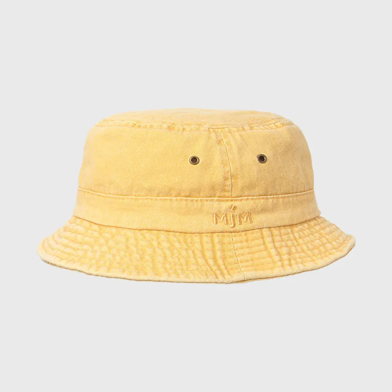 MJM Bucket bøttehatt bomull, gul
