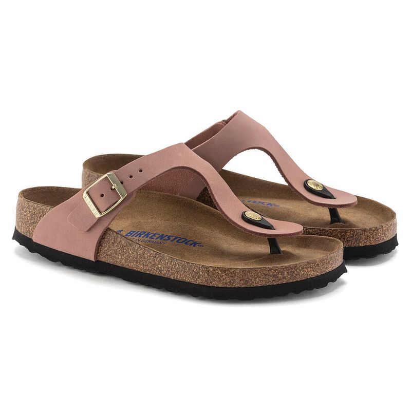 Birkenstock Gizeh SFB Old Rose skinn normal myk