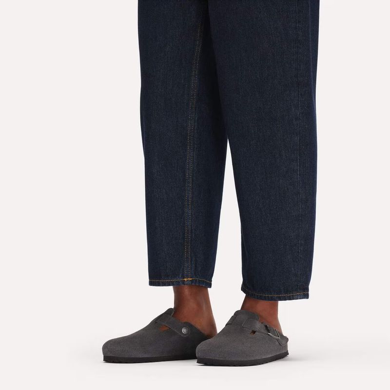 Birkenstock Boston charcoal semsket skinn normal