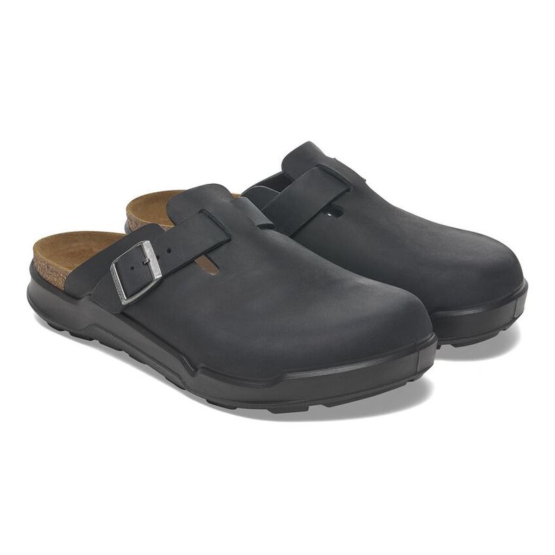 Birkenstock Boston Crosstown oljet skinn svart normal