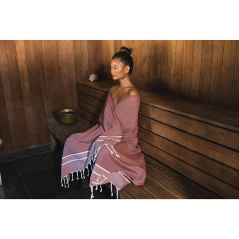 By Foutas Herringbone håndkle terracotta