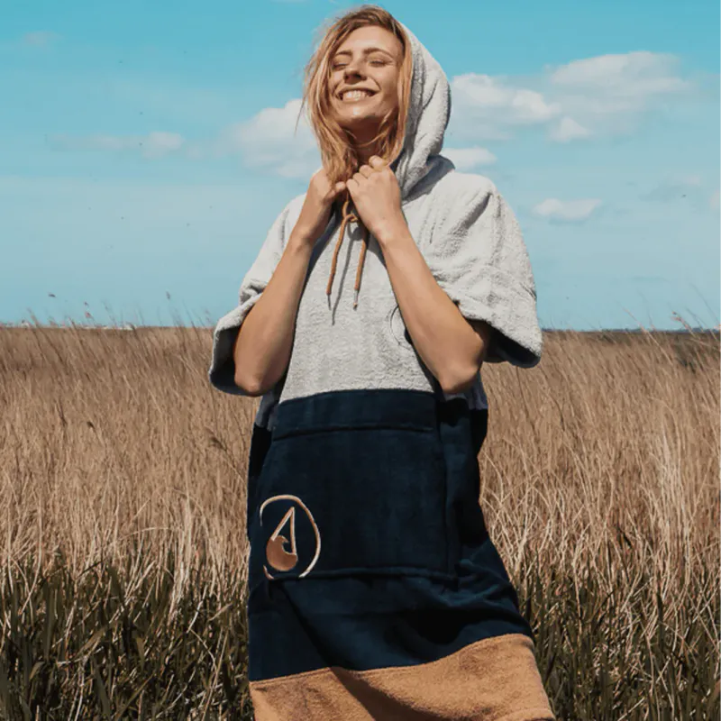 Poncho Håndkle Soul beige/svart M