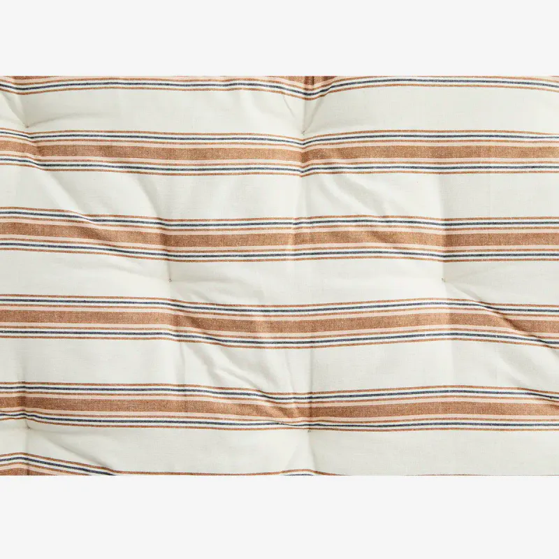 Madam Stoltz Madrass stripete bomull 70x180cm hvit/cinnamon